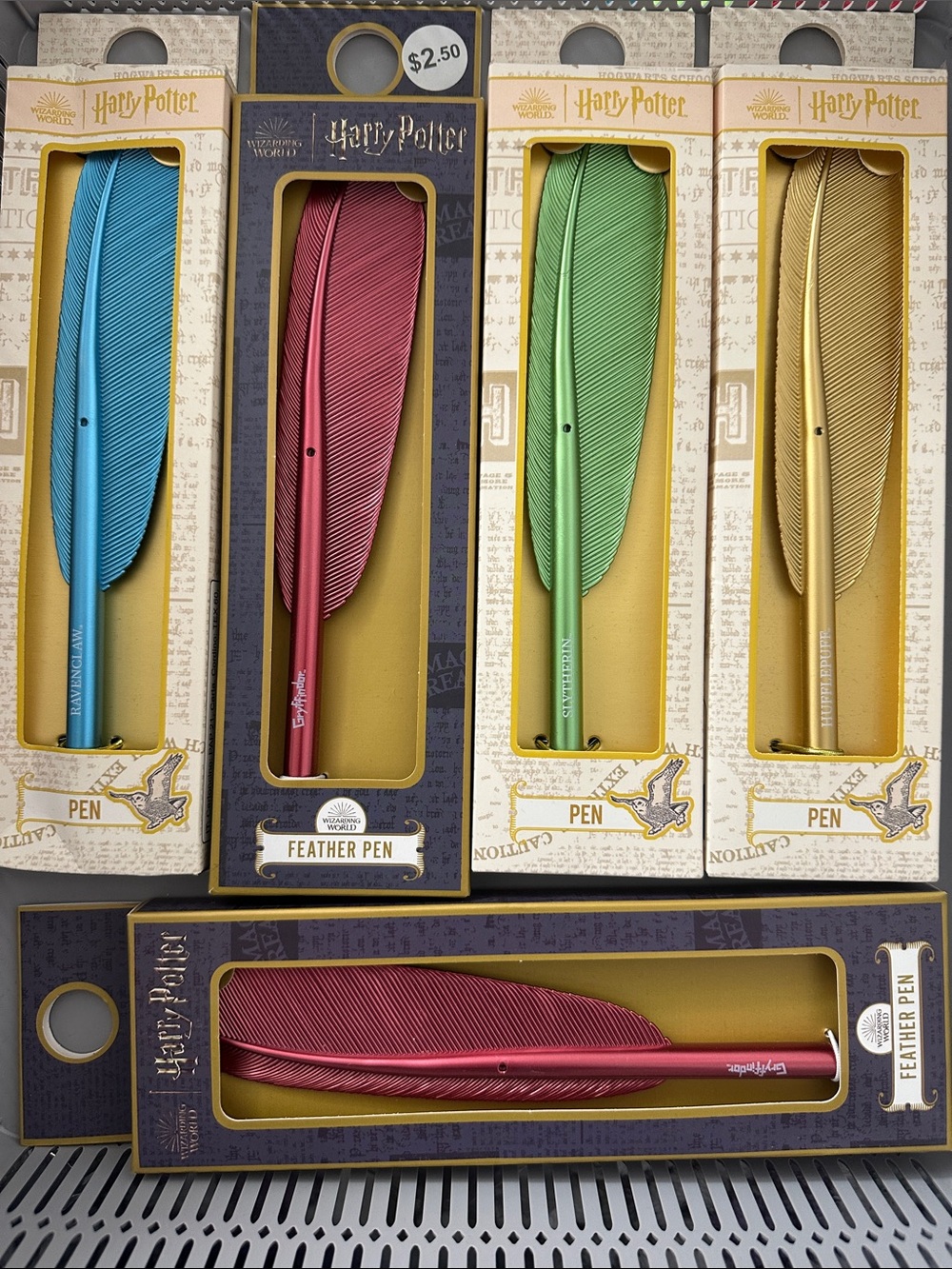 Harry Potter all houses feather pens bundle of 5